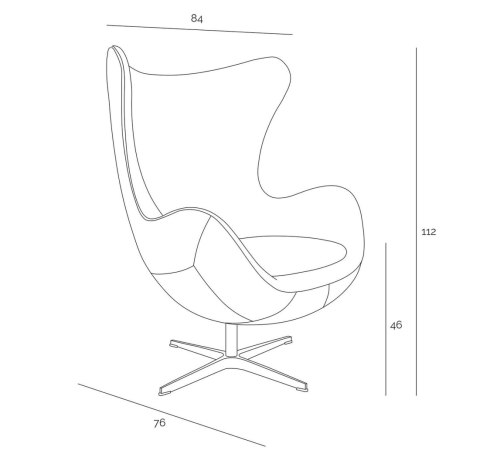 Fotel Jajo aluminium czarne PU