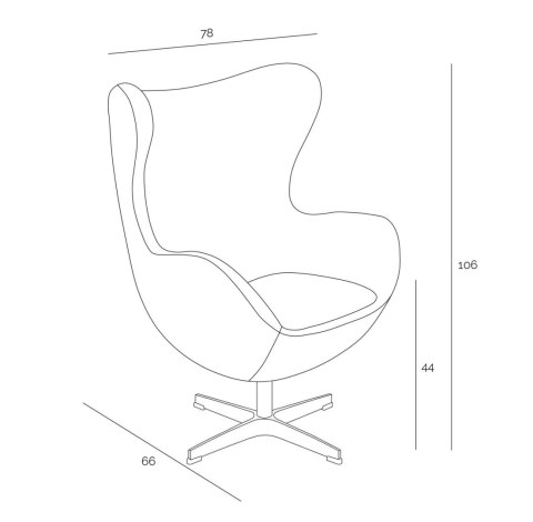 Fotel Jajo z podnóżkiem kaszmir 42 szary jasny Premium