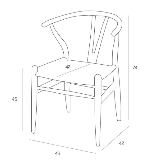 Krzesło Wicker Czarne czarny inspirowany Wishbone