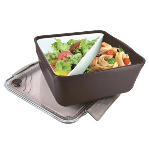 Lunch box Divided z widelcem 2,6l szary