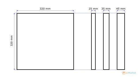 Panel ścienny 3d dekoracyjny piankowy WallMarket Kwadrat ciemnoniebieski grubość 2,5 cm