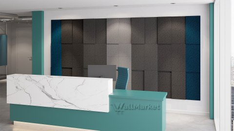 Panel ścienny 3d dekoracyjny piankowy WallMarket Kwadrat ciemnoniebieski grubość 3,5 cm