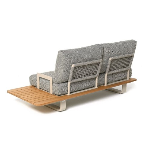 SOFA 2OS. LIVO 190X85X85CM ALUMINIUM BEŻ, TEAK, TKANINA SUNPROOF SZARY BEŻ