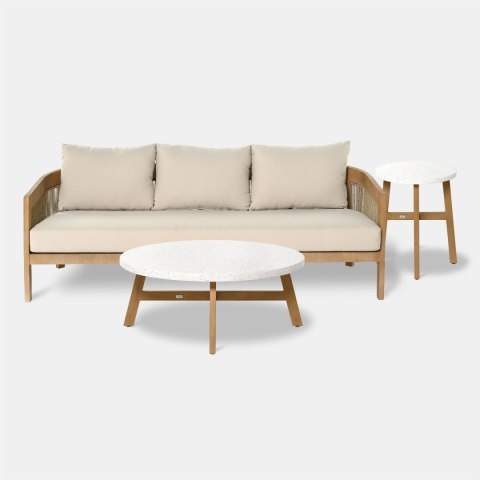 SOFA 3OS. PEGO 200X85X70CM AKACJA, SZNUR BEŻ, TKANINA SUNPROOF BEŻ