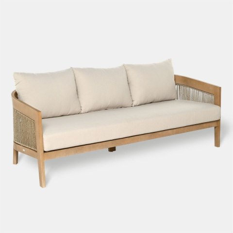 SOFA 3OS. PEGO 200X85X70CM AKACJA, SZNUR BEŻ, TKANINA SUNPROOF BEŻ