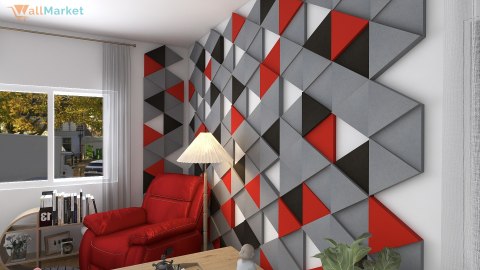 Akustyczne panele ścienne 3d WallMarket - zestaw 6 szt. Panele Trójkąt