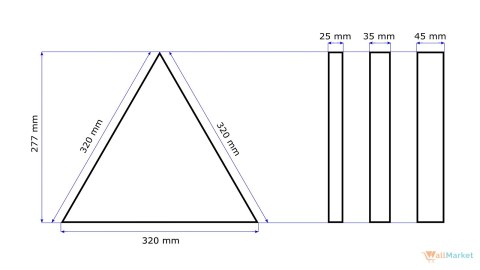 Akustyczne panele ścienne 3d WallMarket - zestaw 6 szt. Panele Trójkąt